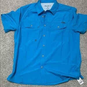 Eddie Bauer Men's Bright Blue Button-Down Shirt